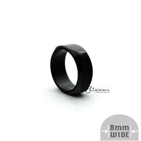 Thumbnail for Stainless Steel High Polished 8mm Wide Unique Square Shape Band Rings - Black