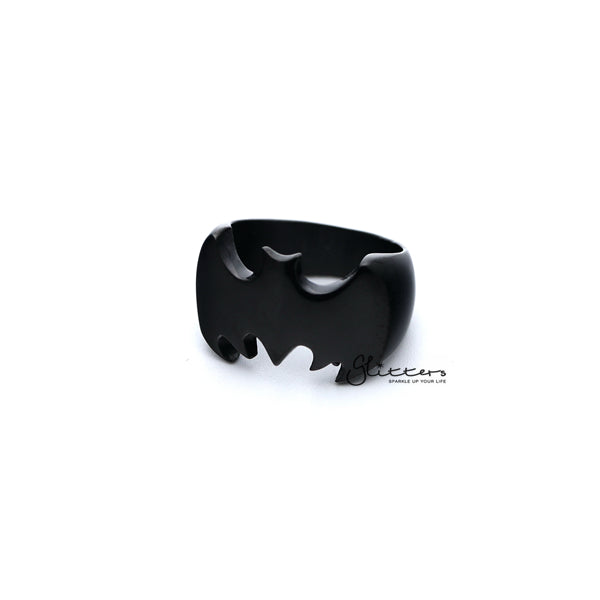 Stainless Steel Glossy Batman Casting Men's Rings - Black