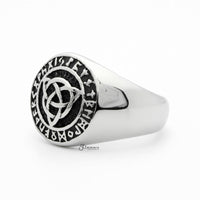 Thumbnail for Stainless Steel Celtic Trinity Knot Rune Signet Ring