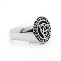Thumbnail for Stainless Steel Celtic Trinity Knot Rune Signet Ring