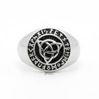 Thumbnail for Stainless Steel Celtic Trinity Knot Rune Signet Ring