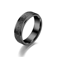Thumbnail for Stainless Steel Sandblasted Finish Band Ring - Black