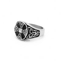 Thumbnail for Celtic Cross Stainless Steel Ring with Celtic Knot Symbols