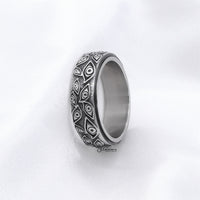 Thumbnail for Stainless Steel Eye Of God Spinner Ring - Silver