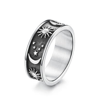 Thumbnail for Stainless Steel Sun Moon Stars Ring - Silver