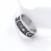 Thumbnail for Stainless Steel Sun Moon Stars Ring - Silver