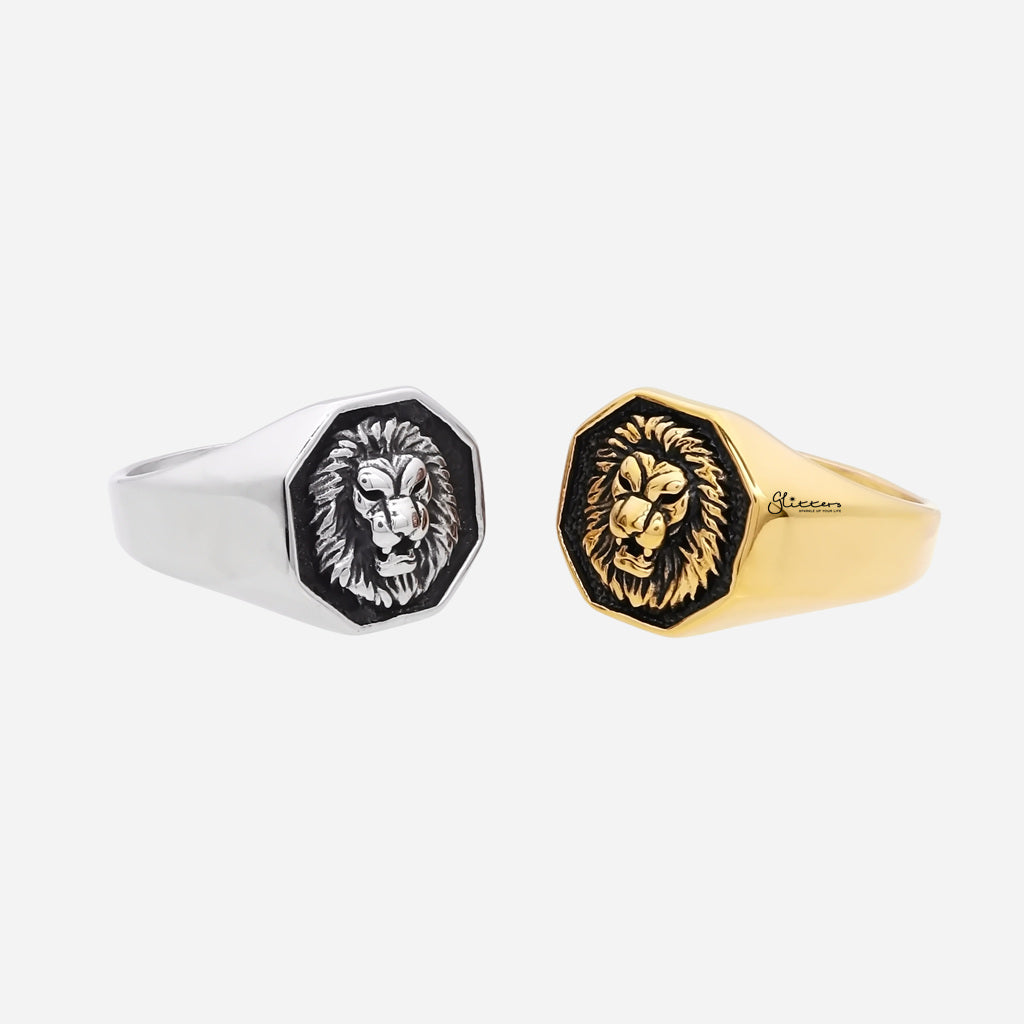 Stainless Steel Lion Ring - Silver