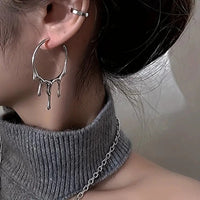 Thumbnail for Silver Flow Hoop Earrings