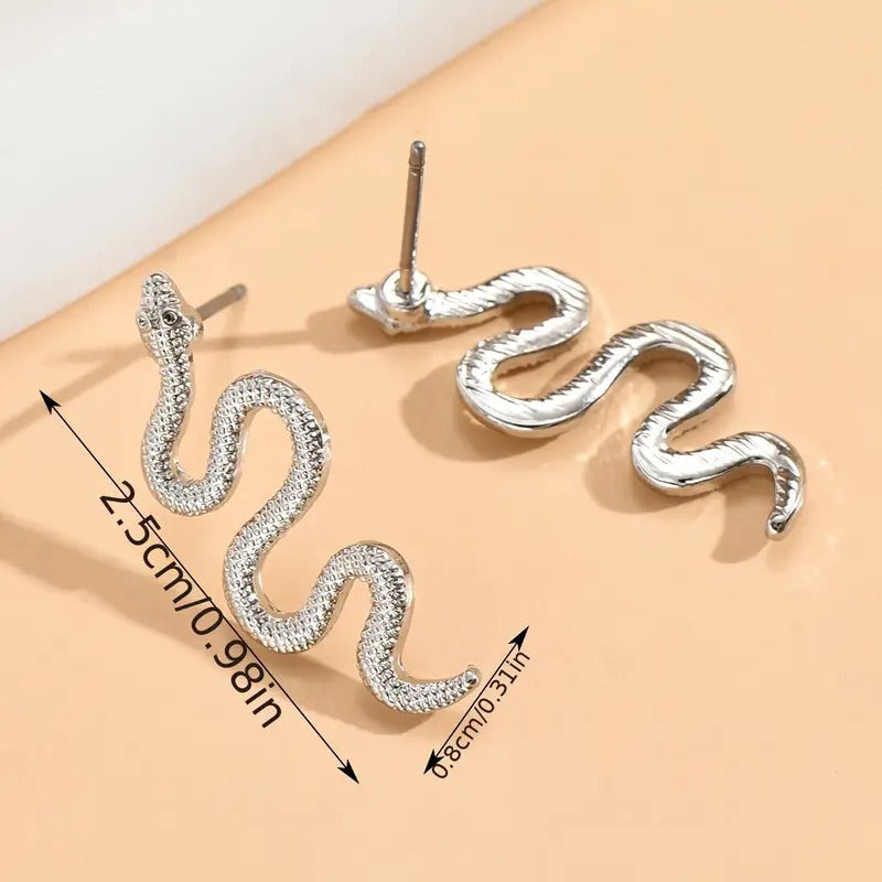 Silver Serpent Earrings