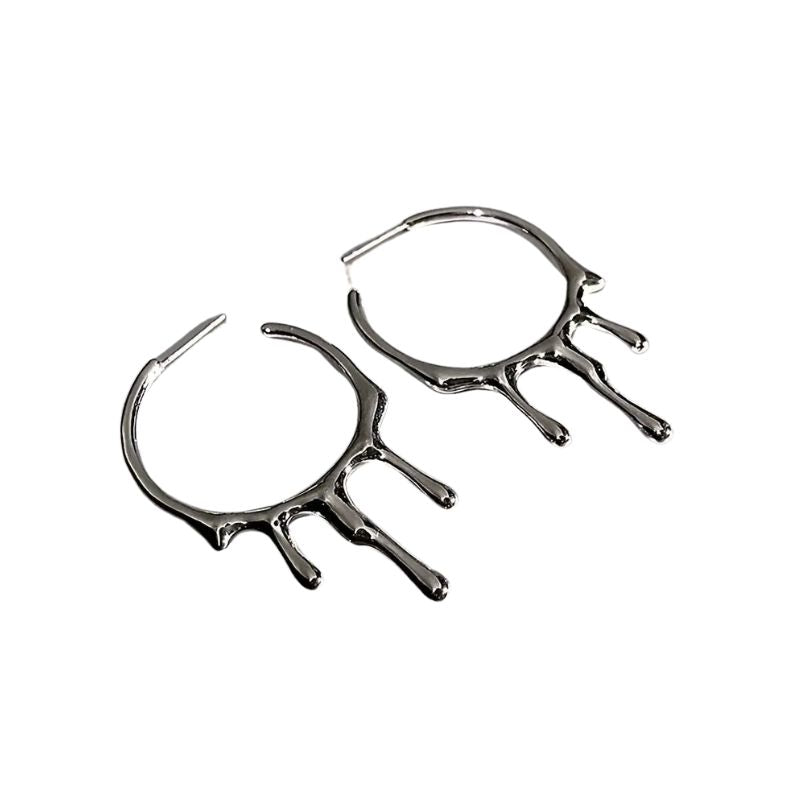 Silver Flow Hoop Earrings