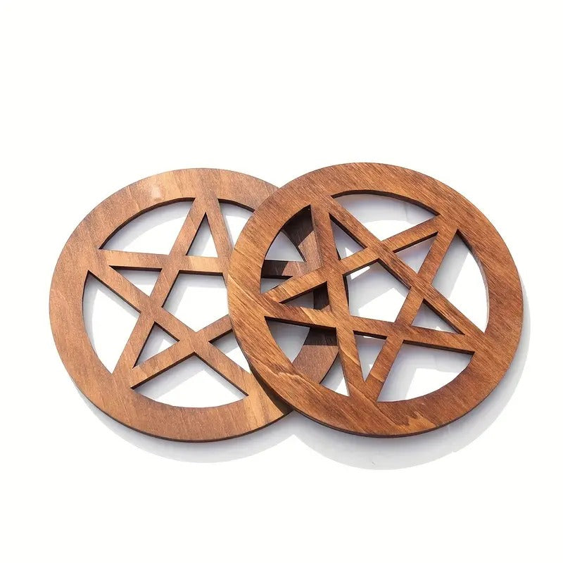 Wooden Pentagram Coaster