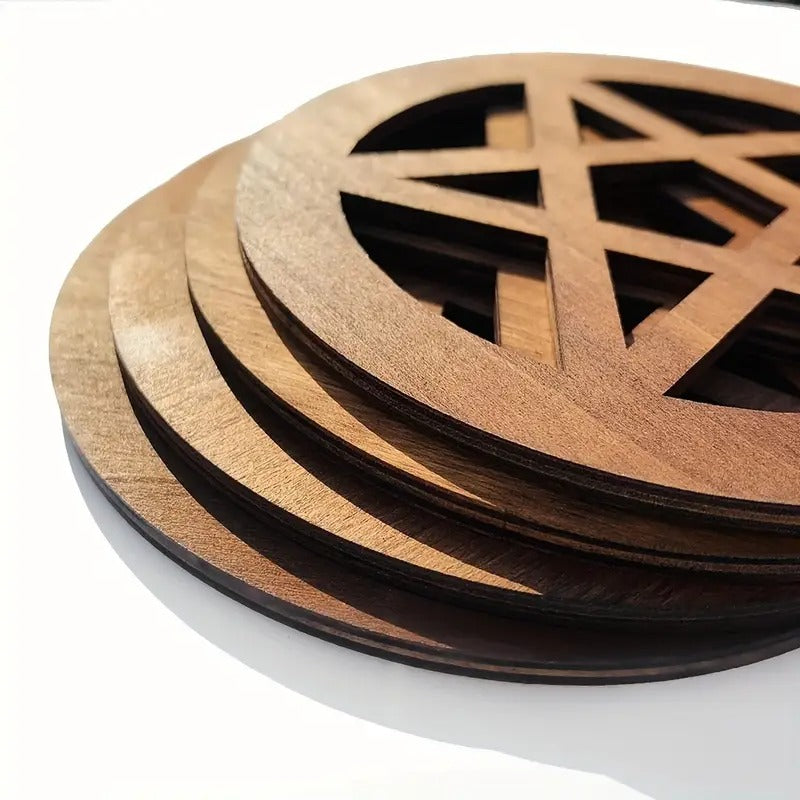 Wooden Pentagram Coaster