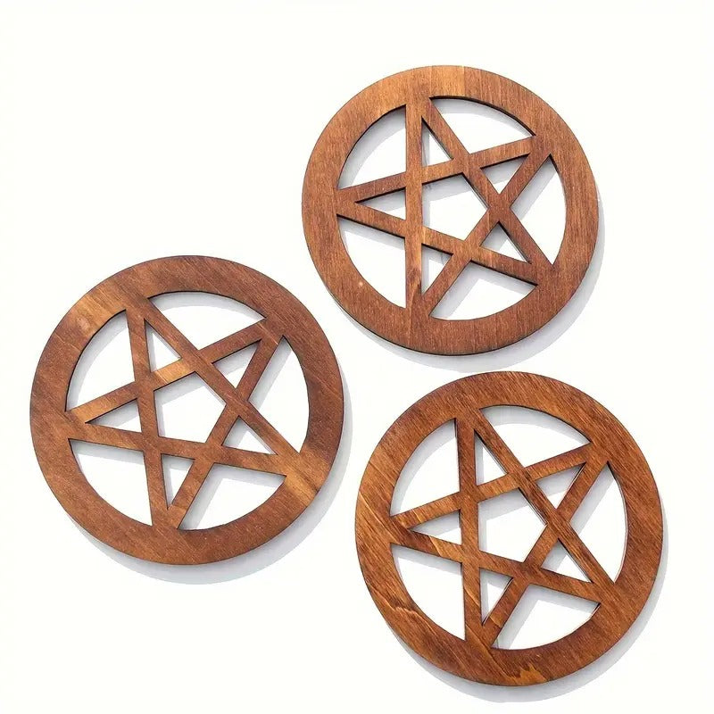 Wooden Pentagram Coaster