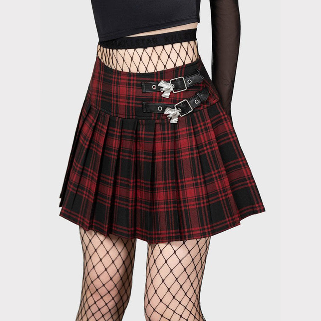 Bat Girl Red Tartan Skirt