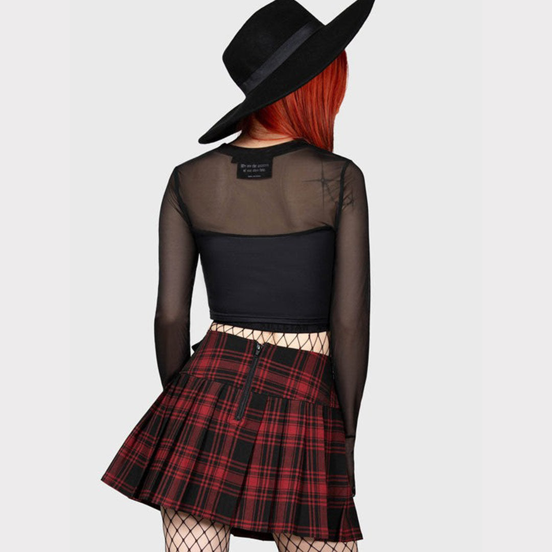 Bat Girl Red Tartan Skirt