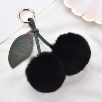 Thumbnail for Black Fluffy Cherry Keychain