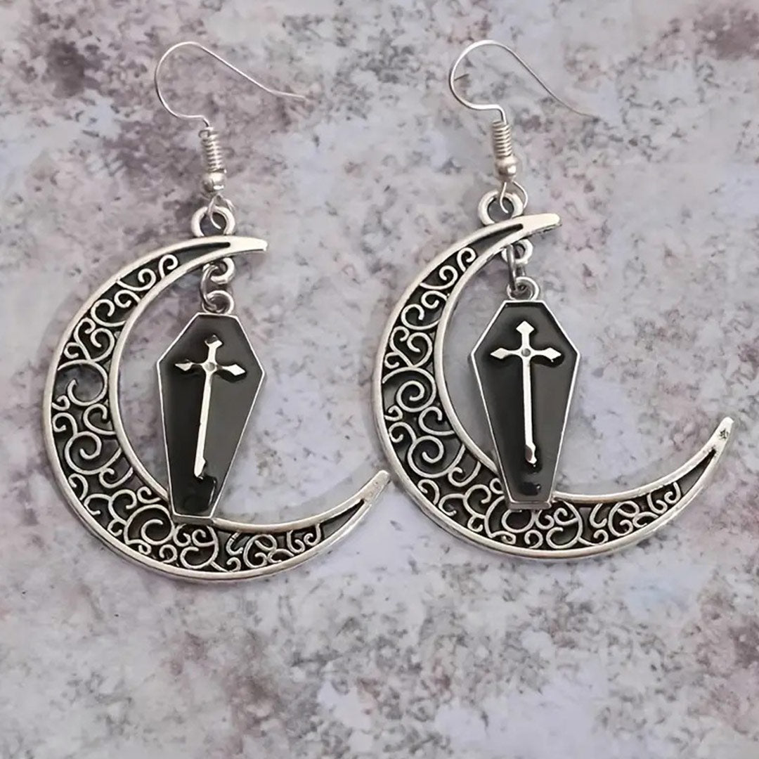 Coffin Moon Earrings