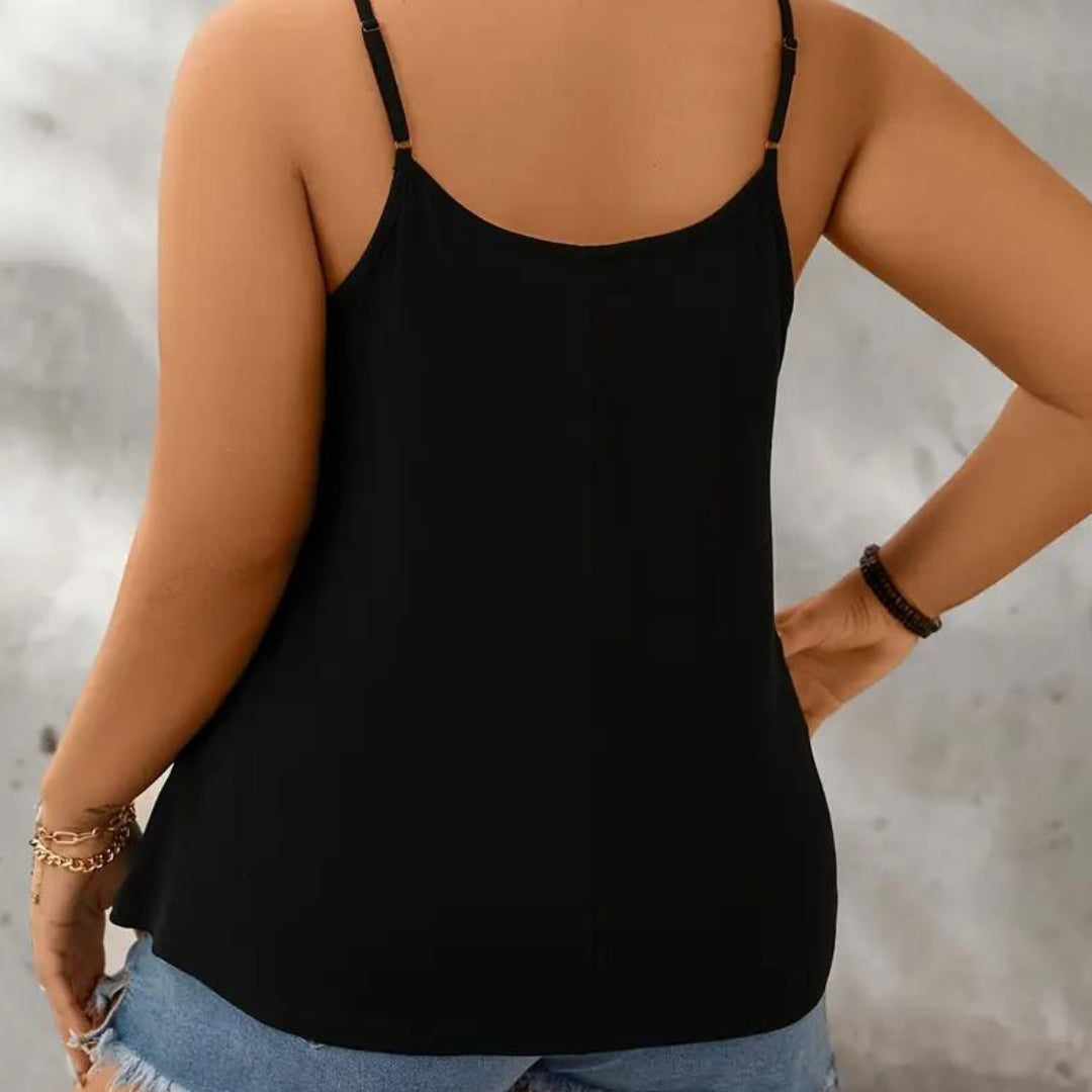 Black Lace Cami Top - Plus Sized Only