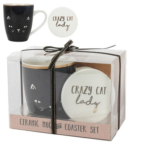 Crazy Cat Lady Mug and Coaster Set