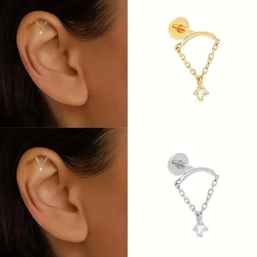 Hidden Helix Dropper Earring