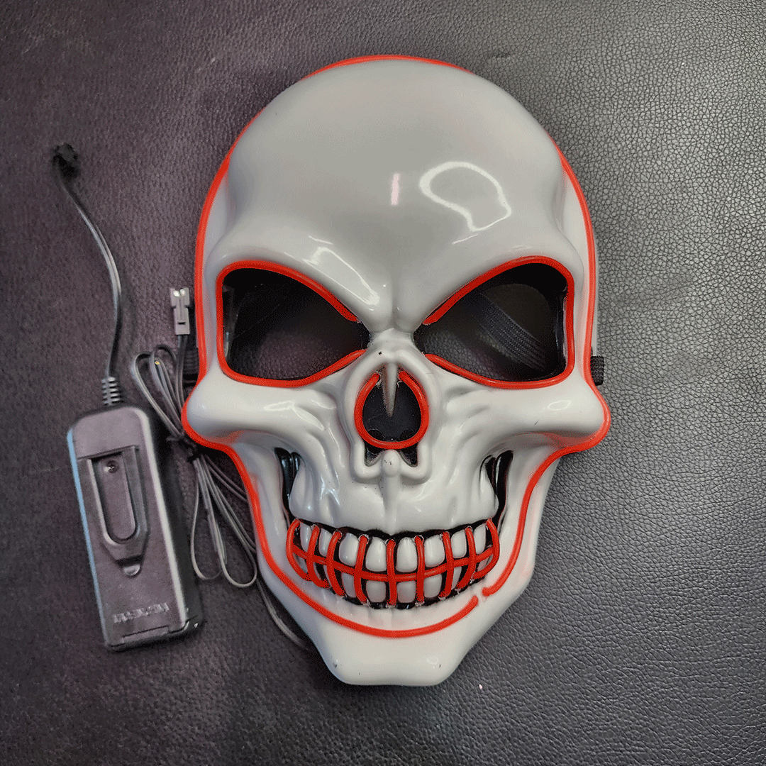 Light Up Skull Mask - White