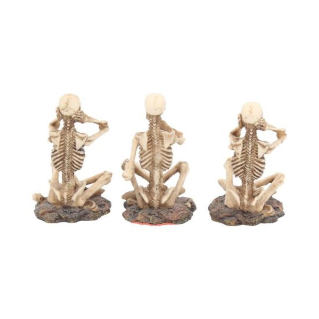 See No, Hear No, Speak No Three Wise Skeleton Figurine