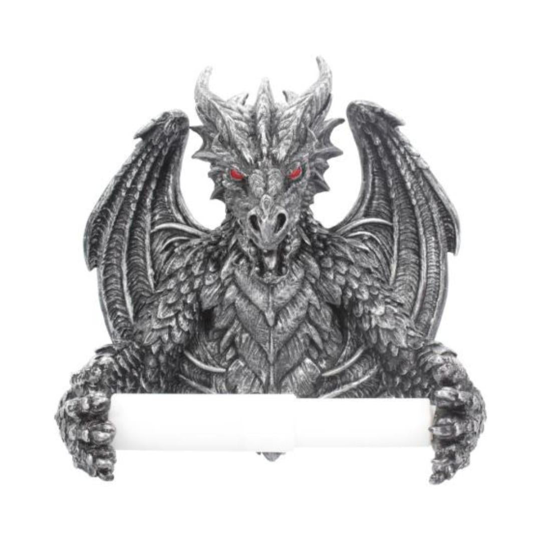 Obsidian Menacing Gothic Dragon Toilet Roll Holder