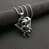 Thumbnail for Skull Serpent Silver Necklace