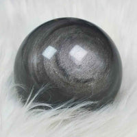 Thumbnail for Natural Silvery Obsidian Crystal Ball