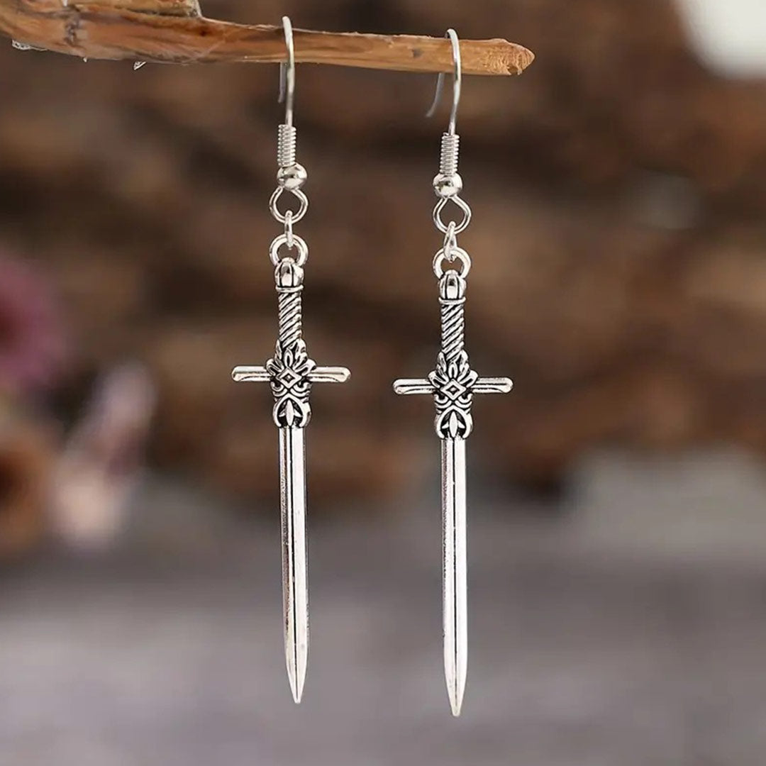 Silver Sword Earrings