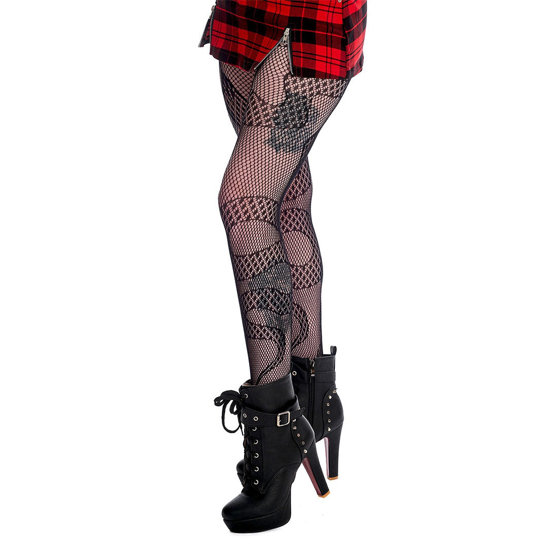 Snake fishnet tights