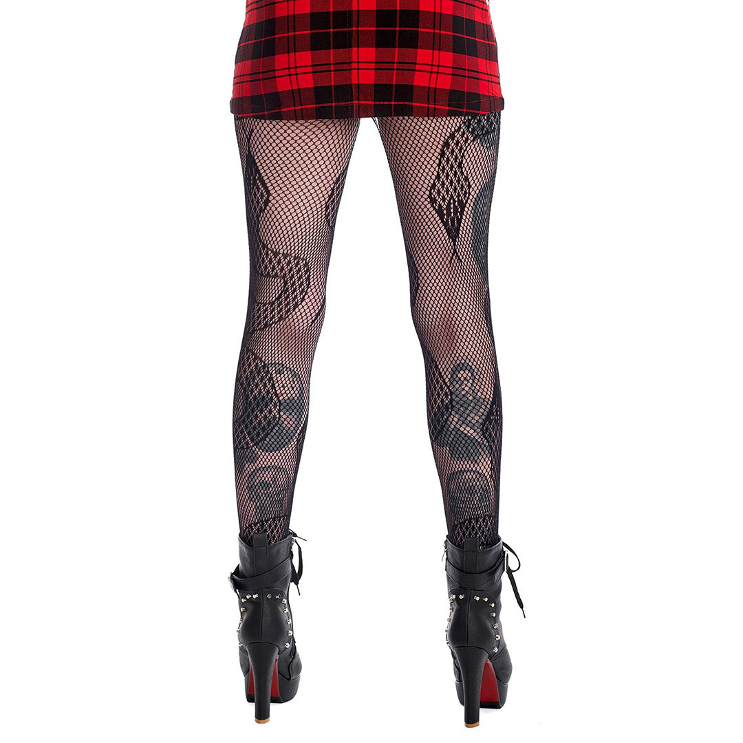 Snake fishnet tights