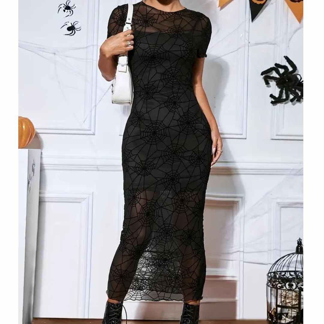 Spider Web Mesh Dress