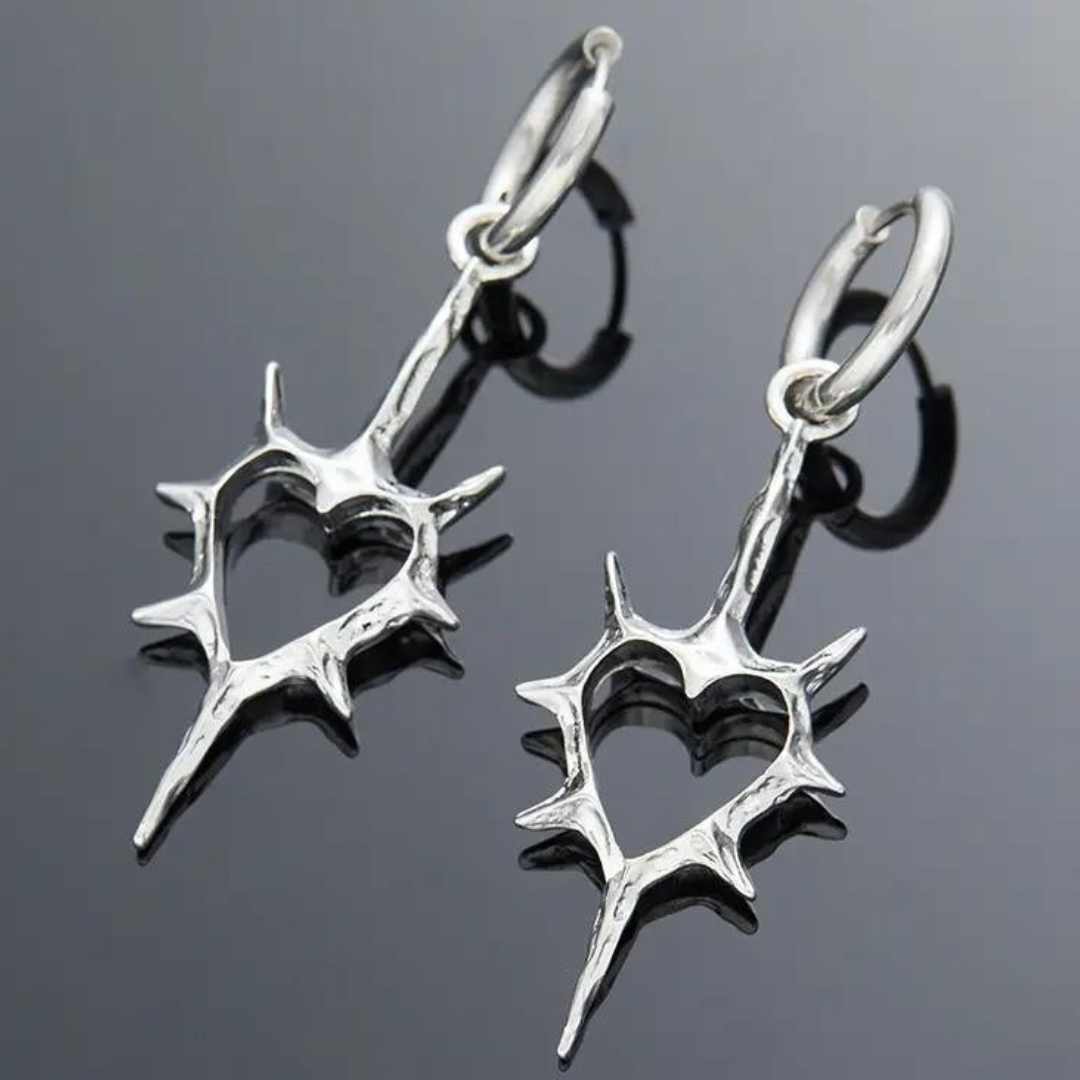 Spiked Heart Earrings