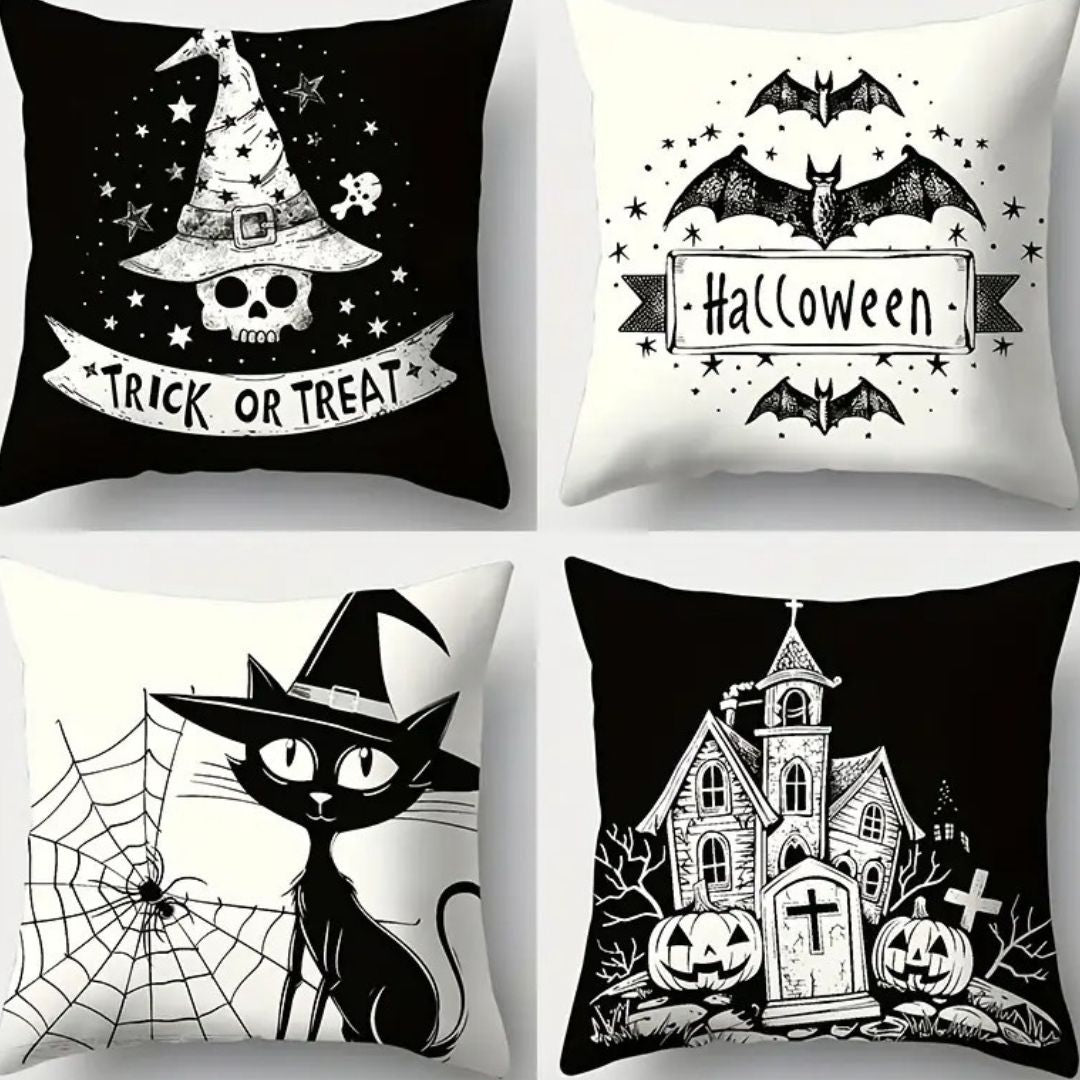 Spooky Vibes Halloween Throw Pillow Covers