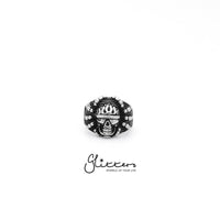 Thumbnail for Stainless Steel Gothic Soldier Ghost Skull Spider Cast Ring