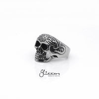 Thumbnail for Stainless Steel Decorated Day of the Dead Sugar Skull Ring