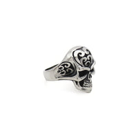 Thumbnail for Stainless Steel Skull Ring with Tribal Carved Design