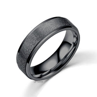Thumbnail for Stainless Steel Sandblasted Finish Band Ring - Black