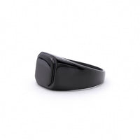 Thumbnail for Stainless Steel Square Flat Top Signet Ring - Black