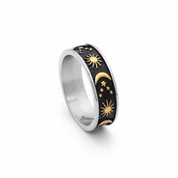 Thumbnail for Stainless Steel Sun Moon Stars Ring - Gold