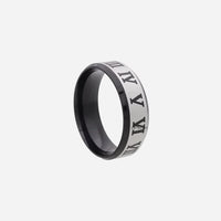 Thumbnail for Stainless Steel Roman Numeral Rings - Black