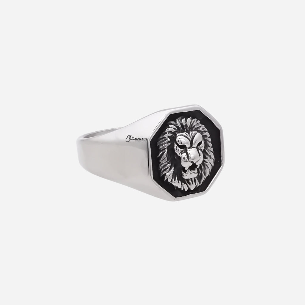 Stainless Steel Lion Ring - Silver