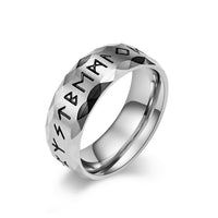 Thumbnail for Stainless Steel Viking Norse Rune Ring - Silver