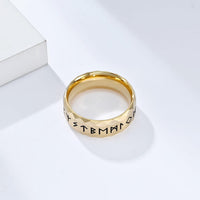 Thumbnail for Stainless Steel Viking Norse Rune Ring - Gold