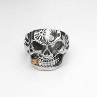 Thumbnail for Stainless Steel Skull with Gold Bullet Ring