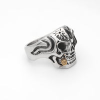 Thumbnail for Stainless Steel Skull with Gold Bullet Ring