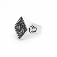 Thumbnail for Stainless Steel Number 13 and Skulls Ring