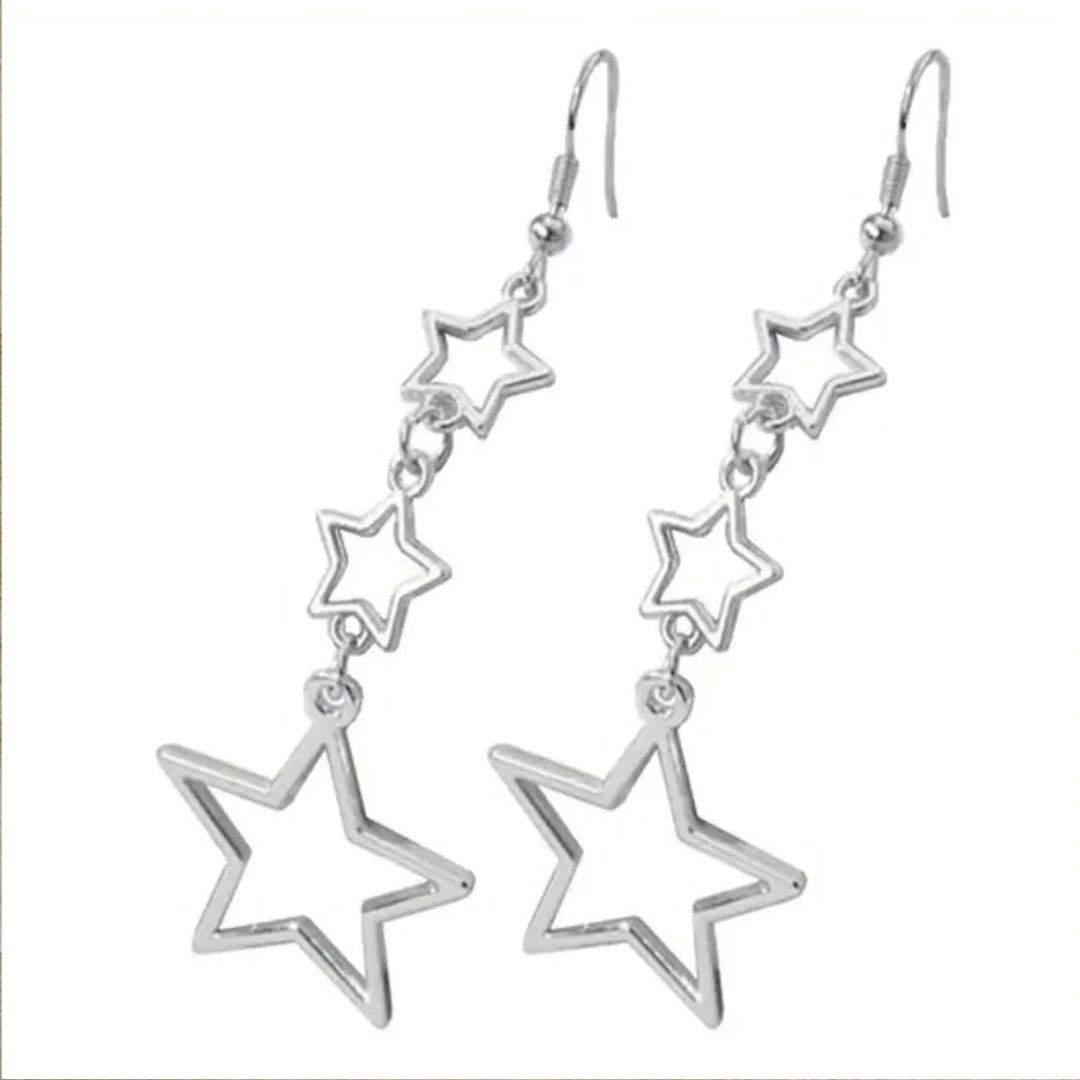 Triple Star Drop Earrings