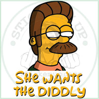 Thumbnail for She Wants The Diddly Vinyl Sticker